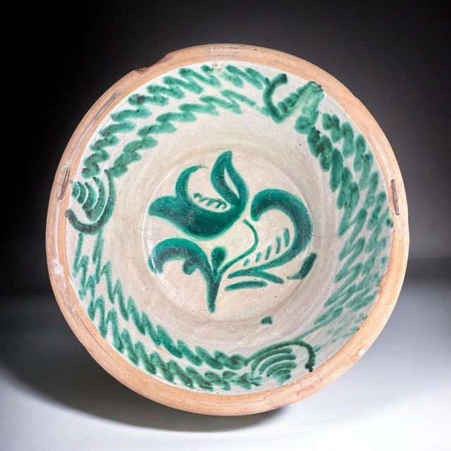 Large Granada Green Majolica Bowl For Sale - Image 17 of 17