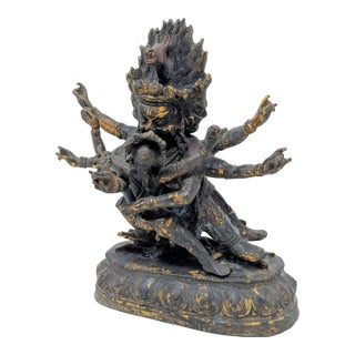 18th-19th Century Tibetan Bronze Hayagriva/Vajradara in Yabyum Posture For Sale