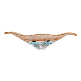 Murano Glass Bowl With Carving Details For Sale