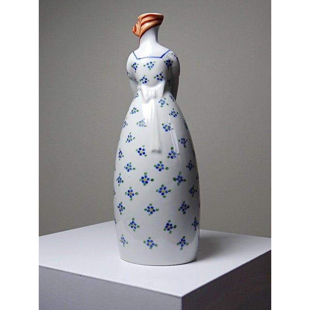 Ceramic Antique Porcelain Bottle by Michelaud for Robj Paris, 1920s For Sale - Image 7 of 12