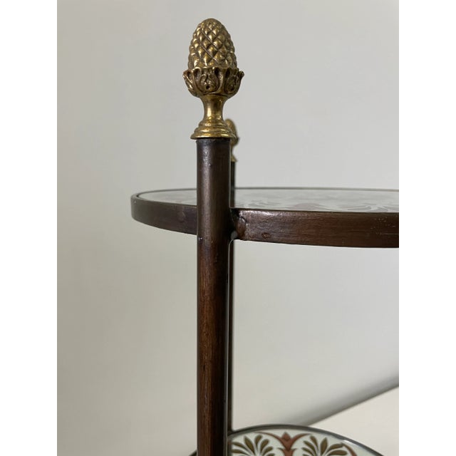 Turquoise Three-Tier Reverse Painted Mirrored Shelf For Sale - Image 8 of 10