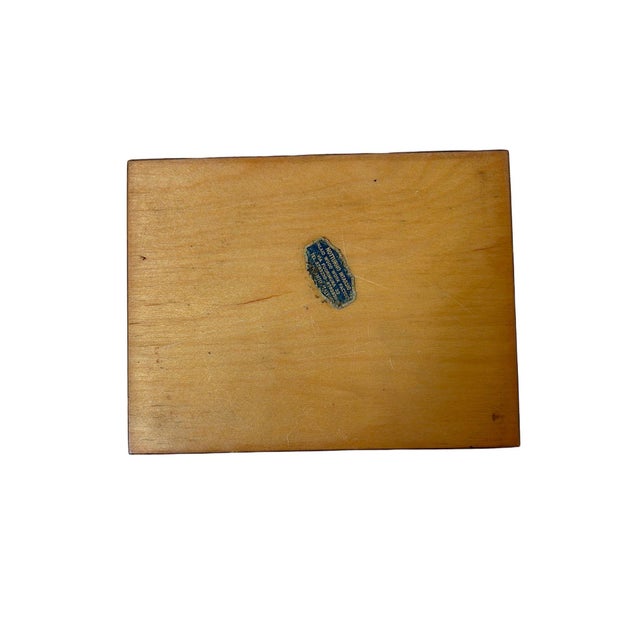 Vintage Italian Sorrento marquetry card box, featuring inlaid wood pattern playing card suits. In very good condition,...