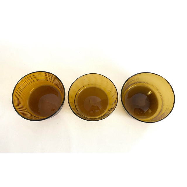 Mid-Century Mexican Artisan Handblown Glass Bowls - Set of 3 For Sale - Image 4 of 6