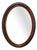 Oval Wall Mirror with Walnut-Toned Frame and Gilt Inner Edge from Deknudt, Belgium, 1950s For Sale
