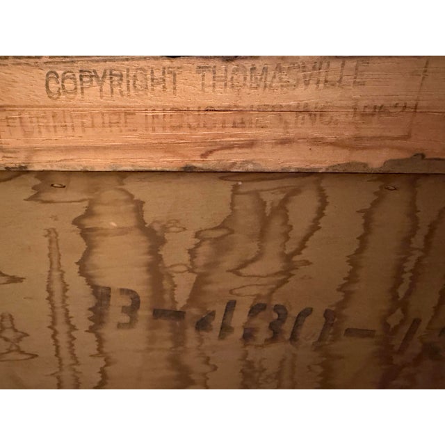 A rare matching pair of vintage Thomasville Monterey 430-130 nightstands/cabinets from the original Monterey Collection,...