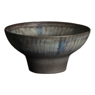 Ceramic Footed Fruit Bowl by Fridegart Glatzle for Karlsruher Majolika, 1970s For Sale