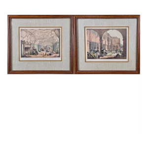 Joseph NashA Pair of Framed 19th Century Colored Lithographs of Tudor Scenes by Joseph Nash, 1839-1849
