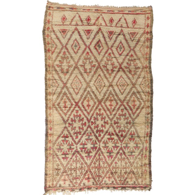 Late 20th Century Vintage Moroccan Beni Ourain Rug, 06'05 X 10'06 For Sale - Image 11 of 11