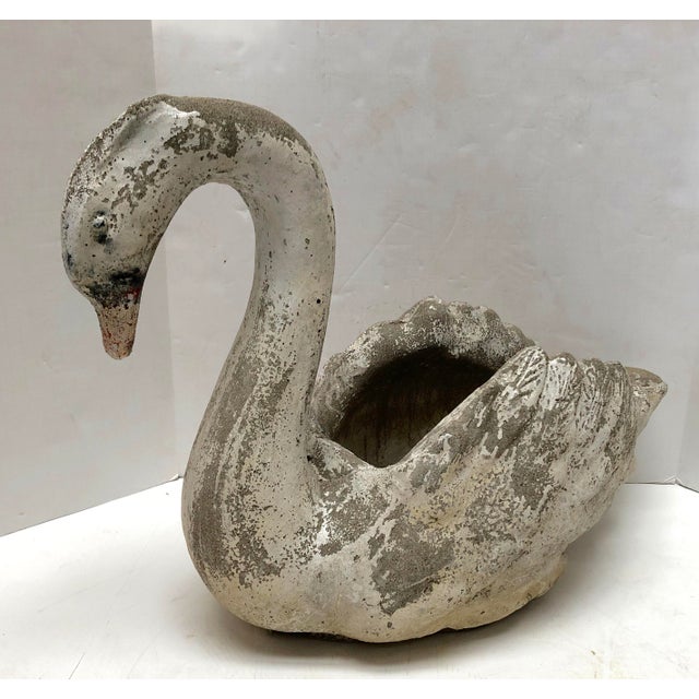 Vintage Concrete Swan Garden Planter | Chairish
