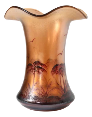Hand-Painted Iridized Glass Vase from Poschinger, 1930s
