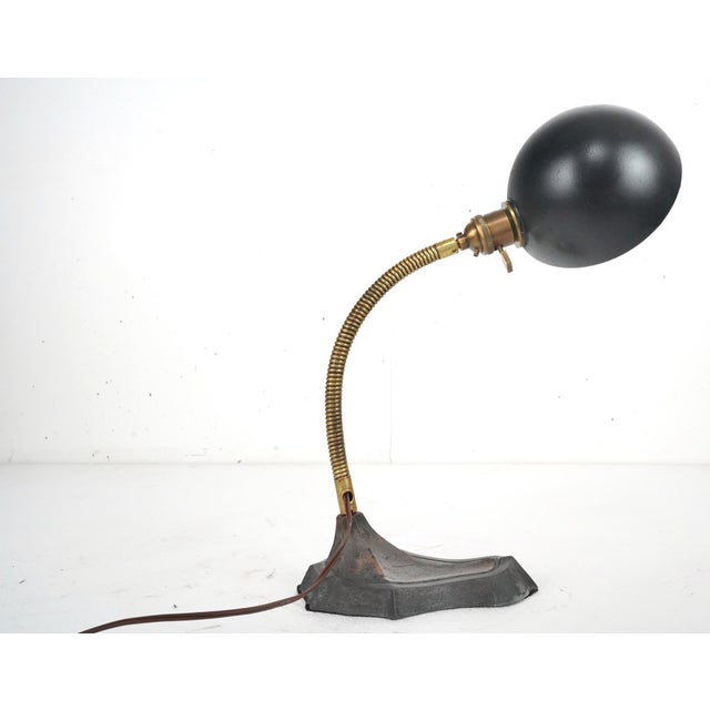 Restored 1920s Industrial Steel Gooseneck Desk Lamp For Sale - Image 6 of 9