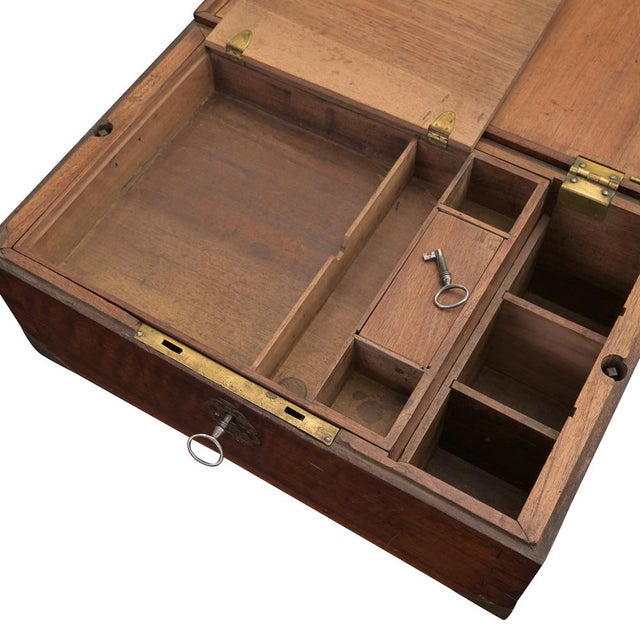 Baroque Travel Box in Mahogany with Brass Fittings, 1750s For Sale - Image 4 of 10