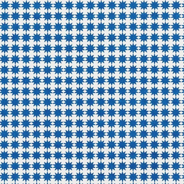 Sample - Schumacher X Studio Bon Stella Fabric in Blue For Sale