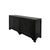 Abstract Distressed Black Rough Wood 4 Doors Credenza Console Cabinet For Sale - Image 3 of 4