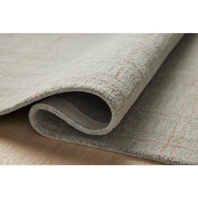 Loloi Rugs Chris Loves Julia x Loloi Polly Fog / Wheat 18" x 18" Sample Rug For Sale - Image 4 of 6