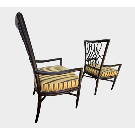 Modern Pair of 2 Barbara Barry Script Armchairs From McGuire For Sale - Image 3 of 5