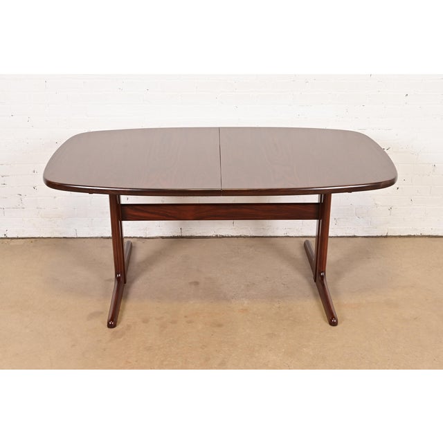 Wood Skovby Danish Modern Sculpted Rosewood Extension Dining Table, Newly Refinished For Sale - Image 7 of 14