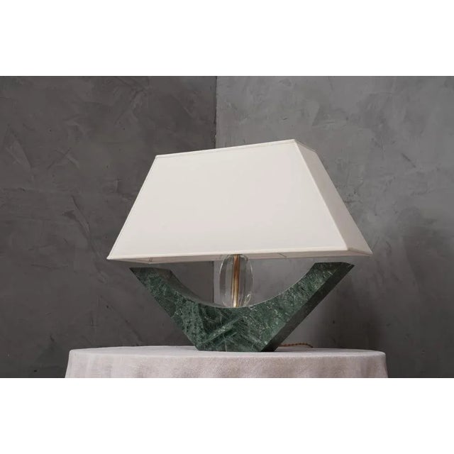 Indian Green Marble and Murano Glass Table Lamp, 2000s For Sale - Image 9 of 10