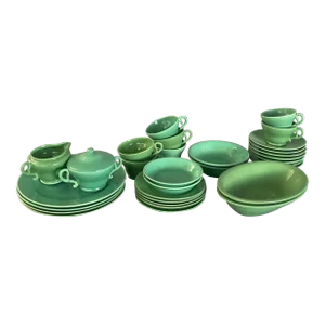 1930s Gladding McBean Franciscan Ware Jade Green Luncheon Set- 32 Pieces