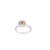 Traditional 14k White Gold Orange Garnet and Diamond Halo Ring, Size 6.75 For Sale - Image 3 of 5