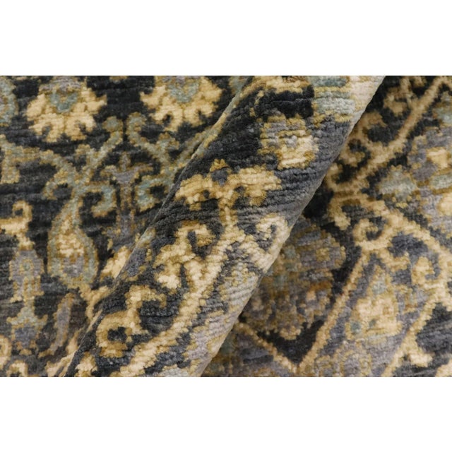 Textile Bohemien Ziegler Gray Blue Hand-Knotted Wool Rug - 5'2'' X 8'3'' For Sale - Image 7 of 8