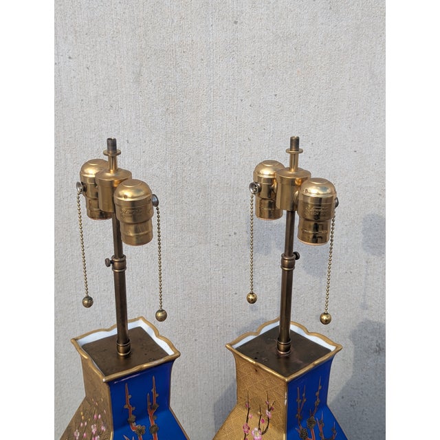 19th Century Japanese Cloisonné & Gilt Bronze Table Lamps - a Pair For Sale - Image 9 of 12
