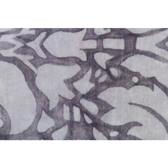Art Nouveau Arabesque Dark Gray Art-Style Rug "Lilac Arabesque" For Sale - Image 4 of 9