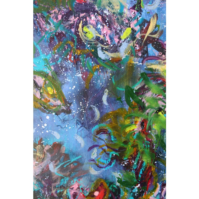 Exuberant Guests Original Abstract Oil Painting by Lisa Finlayson For Sale In Atlanta - Image 6 of 15
