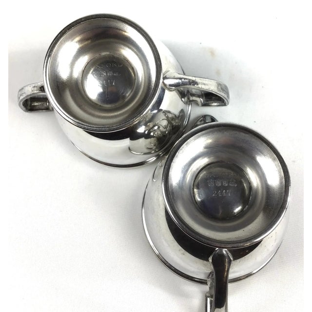 1960s Oxford Silver Plated Sugar and Creamer - a Pair For Sale - Image 5 of 10