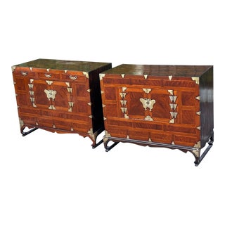 Antique Japanese Tansu Nightstand End Tables Cabinets - a Pair For Sale