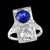 GIA CEYLON Blue Sapphire & Old Minor 3 CT Diamond Cocktail Ring Platinum Estate For Sale - Image 17 of 18