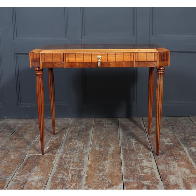 Art Deco Walnut Writing Table with Satinwood Inlay, 1925 For Sale - Image 18 of 18