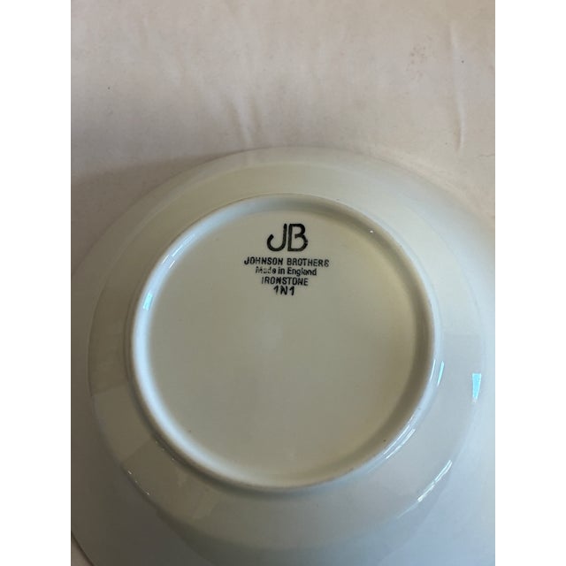 Ceramic Vintage Johnson Brothers White Ironstone Bowl, England For Sale - Image 7 of 9