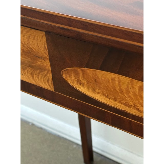 Federal Flip Top Mahogany and Satinwood Game Table , Circa 1820 For Sale - Image 11 of 13