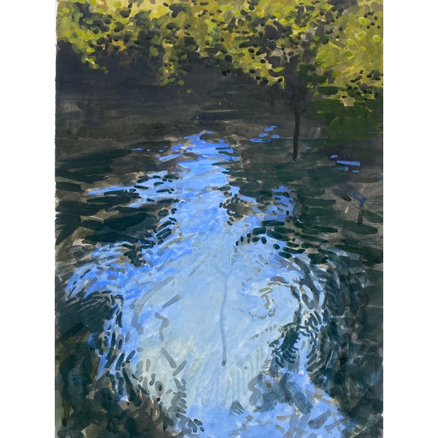 Impressionist painting on heavy archival watercolor paper. Part of the Moving Waters series. Painting measures 11x14...