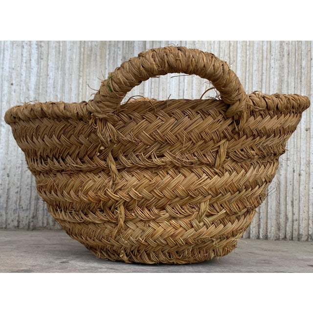 Late 19th Century Set of 8 Spanish Woven Wicker Olive Grape Harvest Basket For Sale - Image 9 of 18