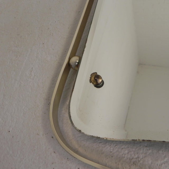 Vintage Faceted Mirror in Aluminum Frame, 1950s For Sale - Image 10 of 12