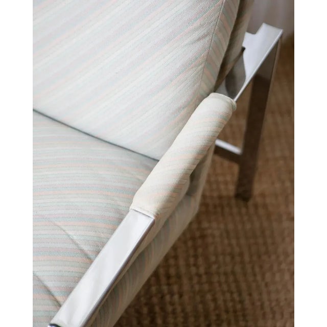 1970s Post Modern Milo Baughman for Thayer Coggin Flat Bar Arm Chair For Sale - Image 5 of 15