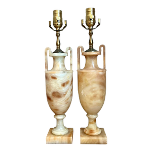 Vintage Onyx Urn Lamps - A Pair