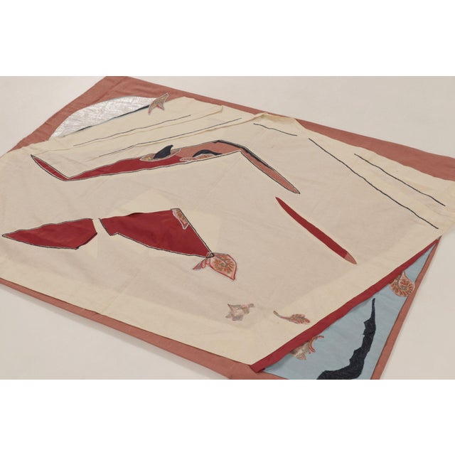 Rug & Kilim’s Contemporary Tapestry With Abstract Patchwork in Rich Red & Beige For Sale In New York - Image 6 of 10