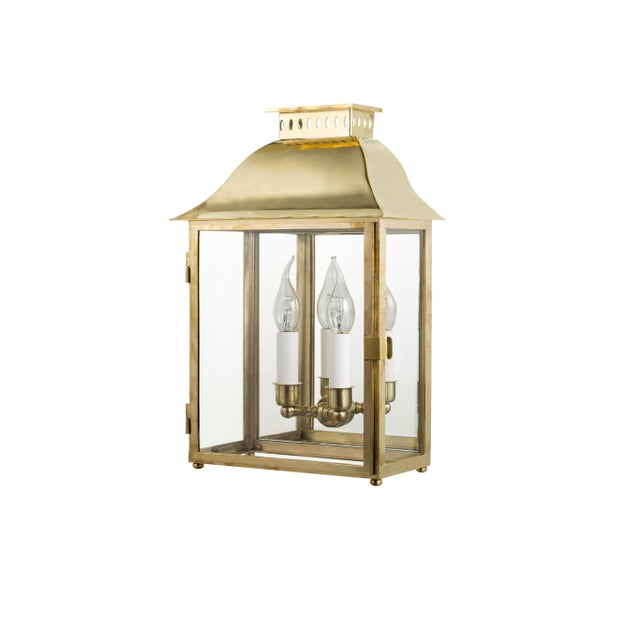 Eden English Natural Brass Lantern from Il Bronzetto For Sale - Image 4 of 4