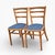 Blue Beech Dining Chairs with Upholstered Seats, Set of 2 For Sale - Image 8 of 8