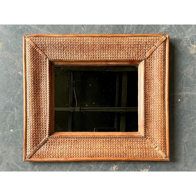 Vintage Cane Wrapped Frame Mirror For Sale - Image 11 of 12