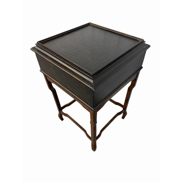 Ethan Allen Chinoiserie Box on Stand Flip Top Side Table #13-9235 For Sale In Philadelphia - Image 6 of 8