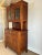 Wood 1920 Early American Buffet Cabinet Cupboard Mid-Centry Oak Glass Doors. Latched Drawers & Original Key. For Sale - Image 7 of 12