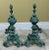 1940s Rococo Style Bronze Brass Iron Fireplace Andirons - a Pair For Sale - Image 4 of 9