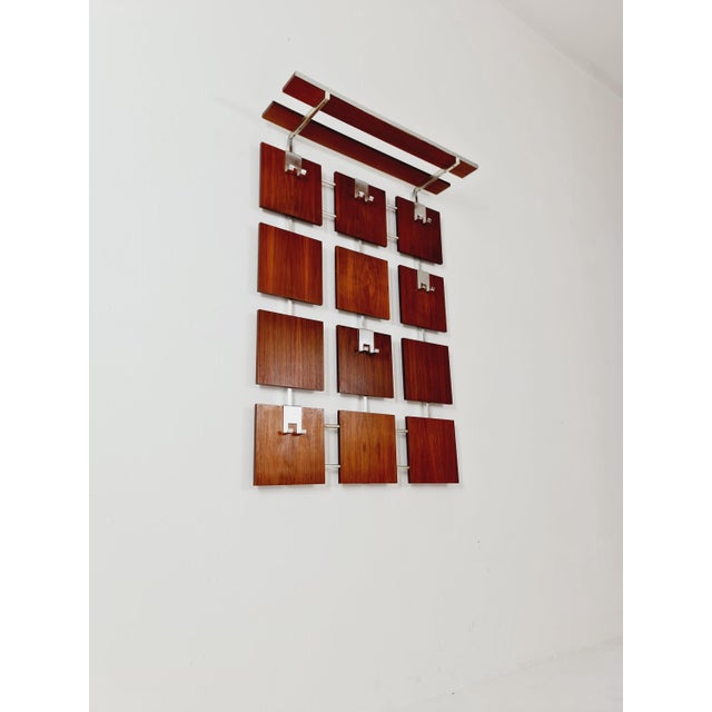 Mid-Century Modern German Teak Wall Coat Rack, 1960s For Sale - Image 6 of 9