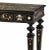 Italian table in ebonized wood and engraved inlays 19th century milan-italy rectangular in shape, opening to a drawer,...