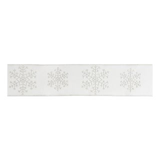 Glitter Snowflake Wired Ribbon 4" x 5 Yds. For Sale