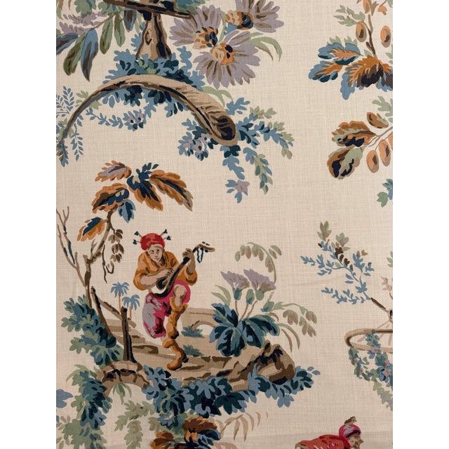 Linen Schumacher Plaisirs De La Chine Document Linen Fabric 172850 Schumacher Classics Collection 8 Yards For Sale - Image 8 of 8